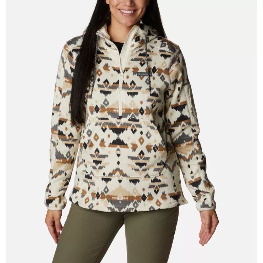 Columbia Sale Chalk Rocky MT Print Women's Sweater Weather Hooded Pullover