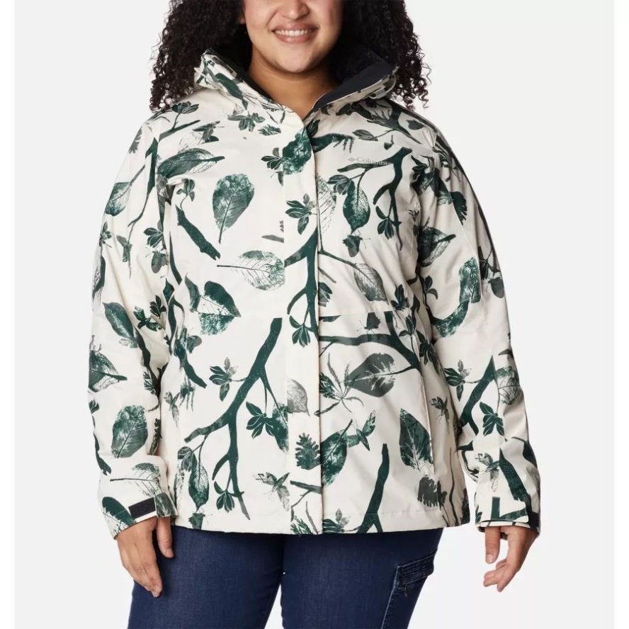 Columbia Sale Chalk Topiary Print/Black Women's Tunnel Falls Interchange Jacket Plus Size