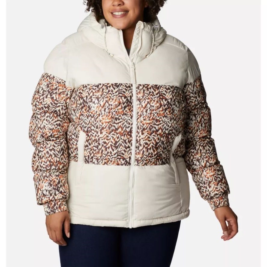 Columbia Sale Chalk/Warm Copper Terrain Print Women's Pike Lake II Insulated Jacket Plus Size