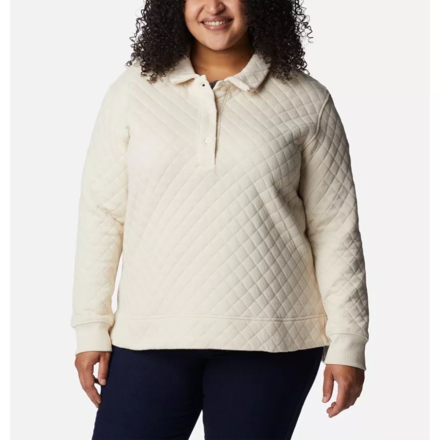 Columbia Sale Chalk Women's Columbia Sale Lodge Quilted Polo Plus Size