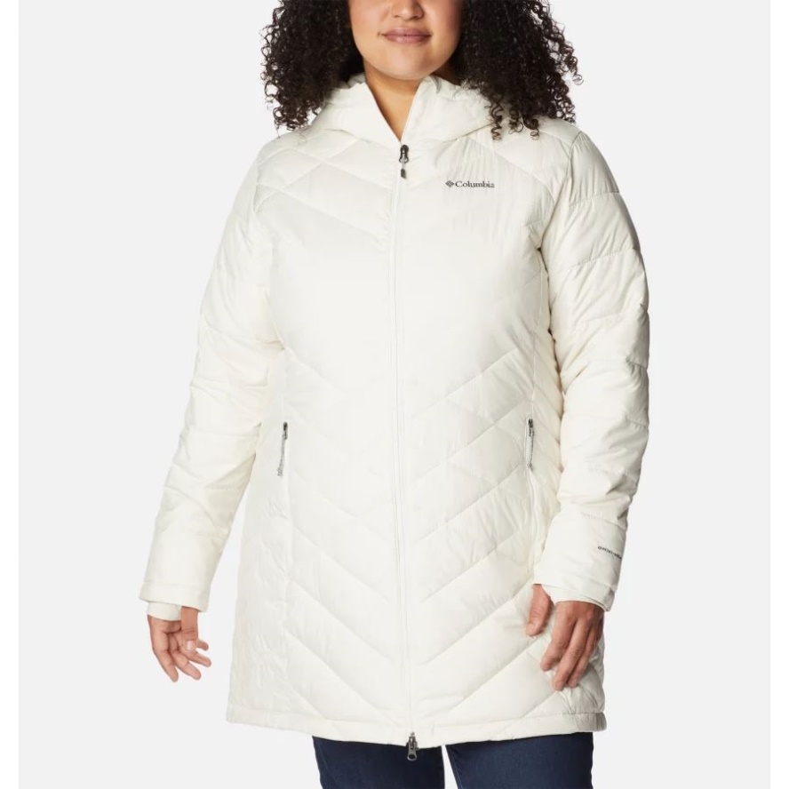 Columbia Sale Chalk Women's Heavenly Long Hooded Jacket Plus Size