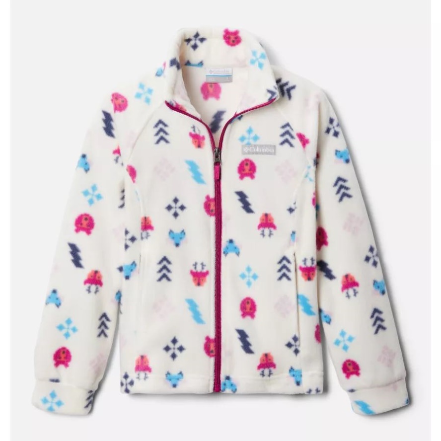 Columbia Sale Chalk Woodlands Girls' Benton Springs II Printed Fleece Jacket