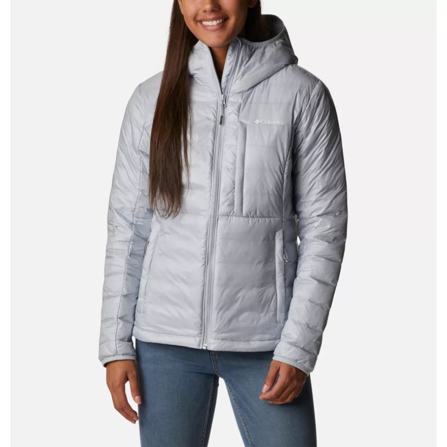 Columbia Sale Cirrus Grey Women's Infinity Summit Omni-Heat Infinity Double Wall Down Hooded Jacket