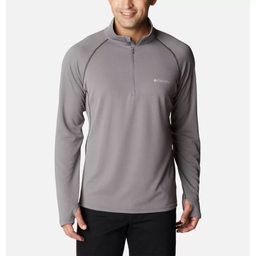 Columbia Sale City Grey/Black Men's Narrows Pointe Half Zip Shirt