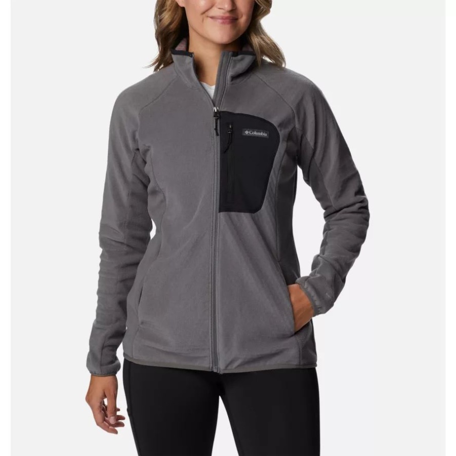 Columbia Sale City Grey/Black Women's Outdoor Tracks Full Zip Fleece Jacket