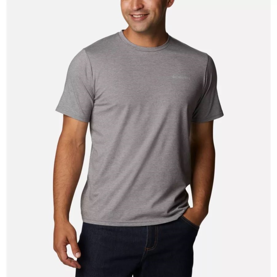 Columbia Sale City Grey Heather Men's Sun Trek Short Sleeve T-Shirt