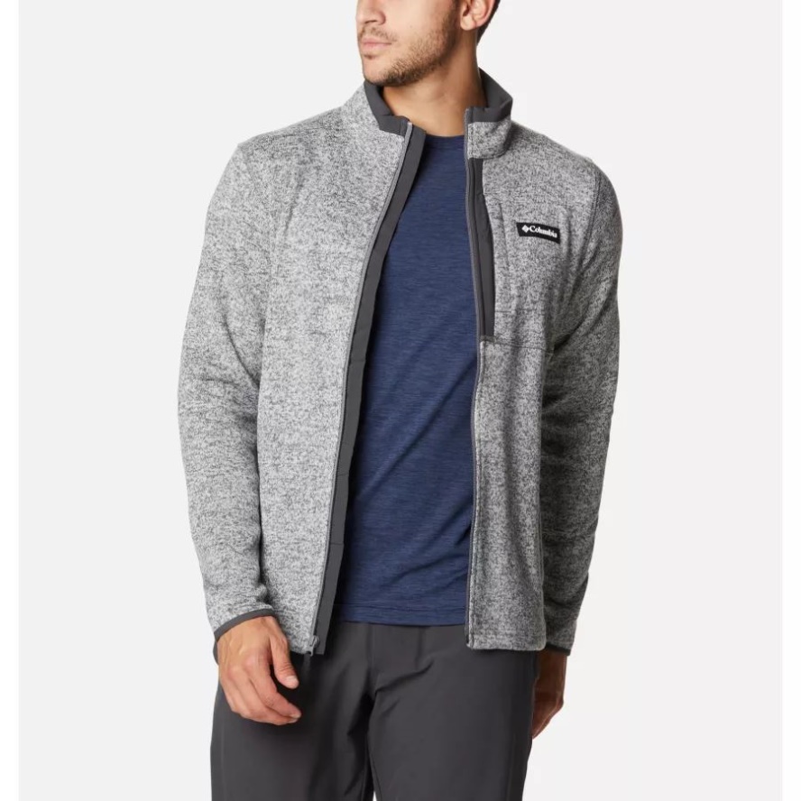 Columbia Sale City Grey Heather Men's Sweater Weather Fleece Full Zip