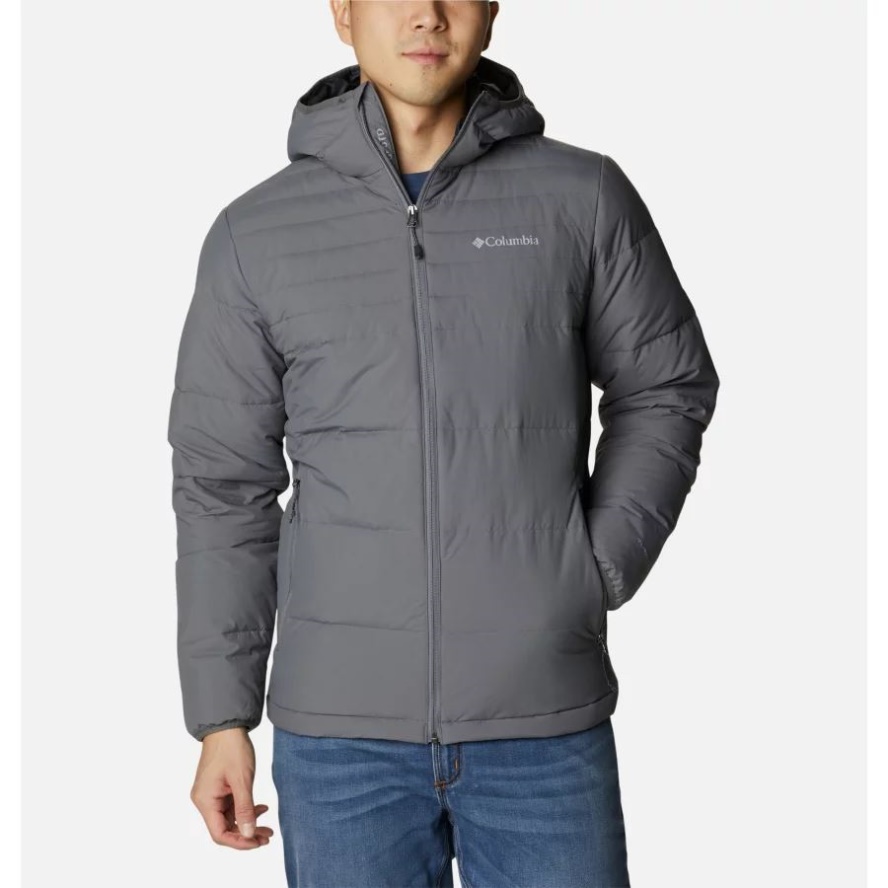 Columbia Sale City Grey Men's Grindstone Loop 650 TurboDown Hooded Jacket