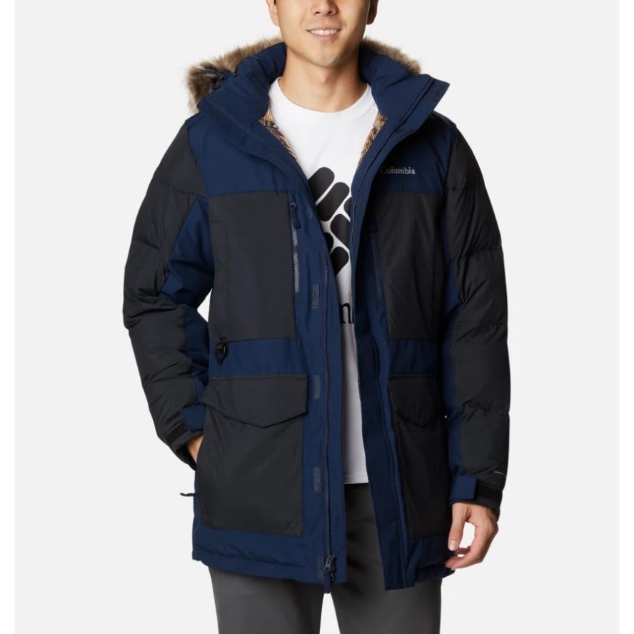 Columbia Sale Collegiate Navy/Black Men's Marquam Peak Fusion Omni-Heat Infinity Insulated Parka