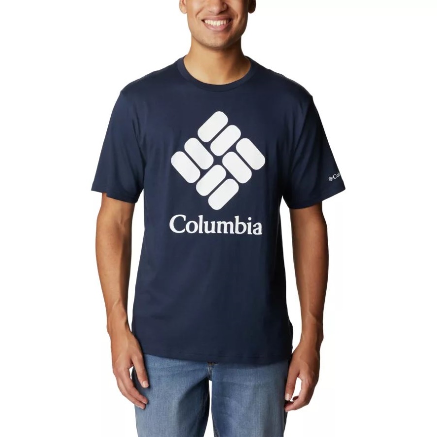 Columbia Sale Collegiate Navy/CSC Stacked Logo Men's CSC Basic Logo Tee