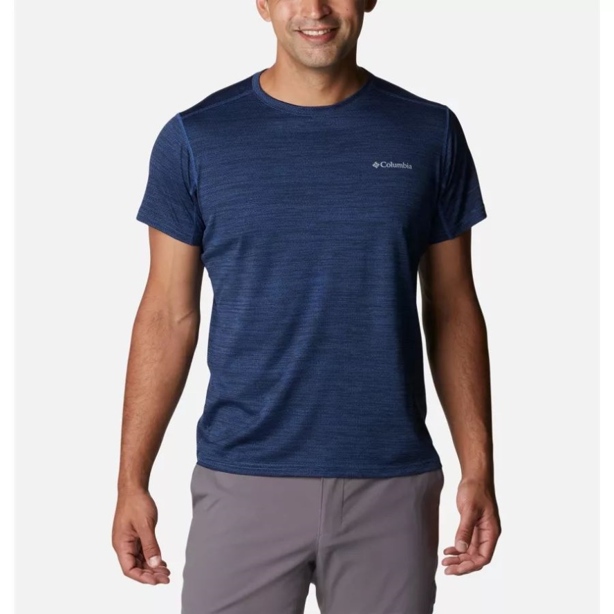 Columbia Sale Collegiate Navy Heather Men's Alpine Chill Zero Short Sleeve Crew Shirt