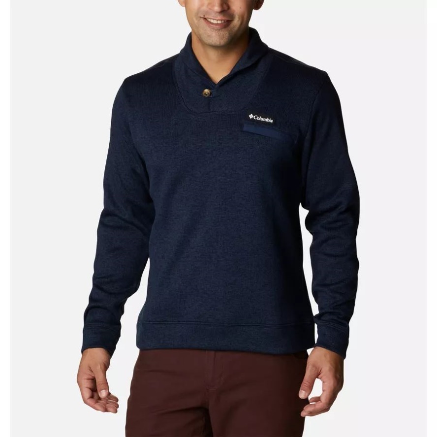 Columbia Sale Collegiate Navy Heather Men's Sweater Weather Fleece Pullover