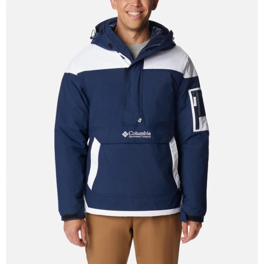 Columbia Sale Collegiate Navy/White Men's Challenger Pullover Anorak