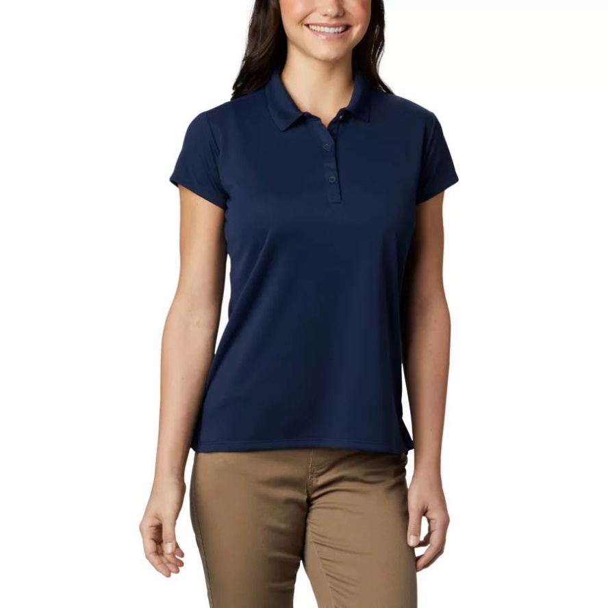 Columbia Sale Collegiate Navy Women's PFG Innisfree Short Sleeve Polo