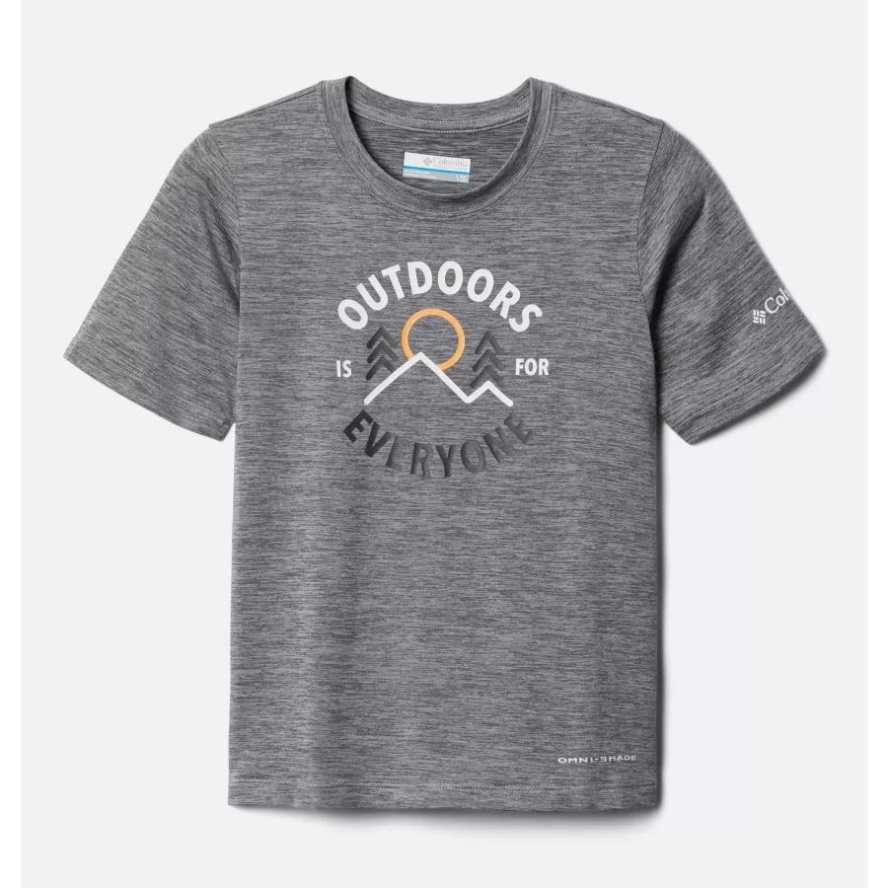 Columbia Sale Columbia Sale Grey Heather All Together Boys' Mount Echo Short Sleeve Graphic Shirt