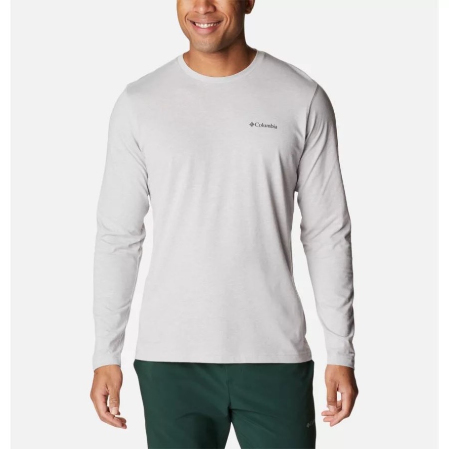 Columbia Sale Columbia Sale Grey Heather Men's Thistletown Hills Long Sleeve Crew Shirt