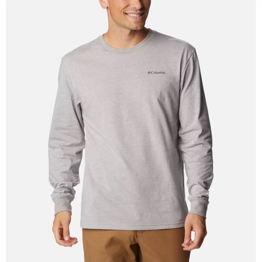 Columbia Sale Columbia Sale Grey Heather/Outdoor Park Men's Cades Cove Long Sleeve T-Shirt