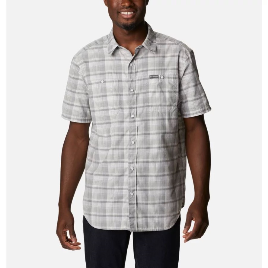 Columbia Sale Columbia Sale Grey Mad Ombre Men's Leadville Ridge Short Sleeve Shirt