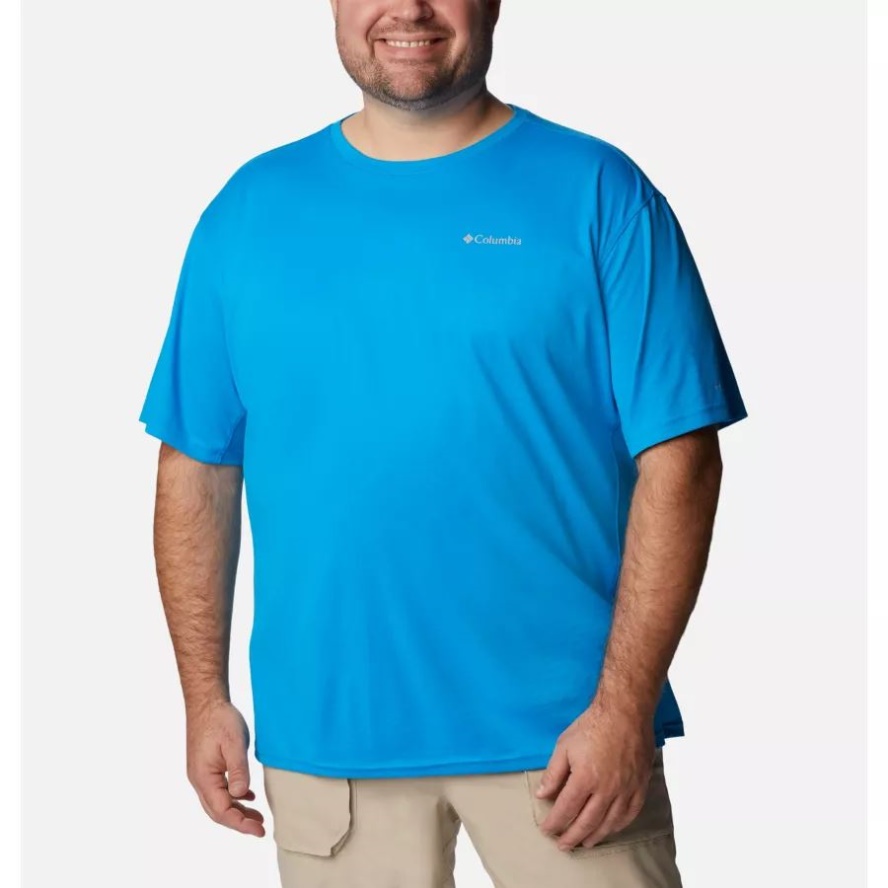 Columbia Sale Compass Blue/Compass Blue Heather Men's Zero Ice Cirro-Cool Short Sleeve Shirt Big