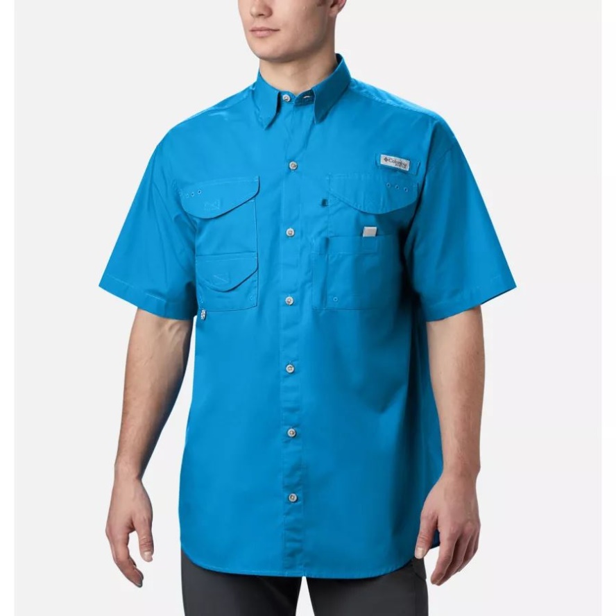 Columbia Sale Compass Blue Men's PFG Bonehead Short Sleeve Shirt Tall