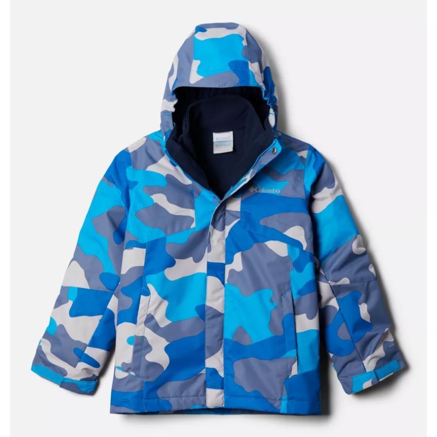 Columbia Sale Compass Blue Mod Camo Boys' Bugaboo II Fleece Interchange Jacket