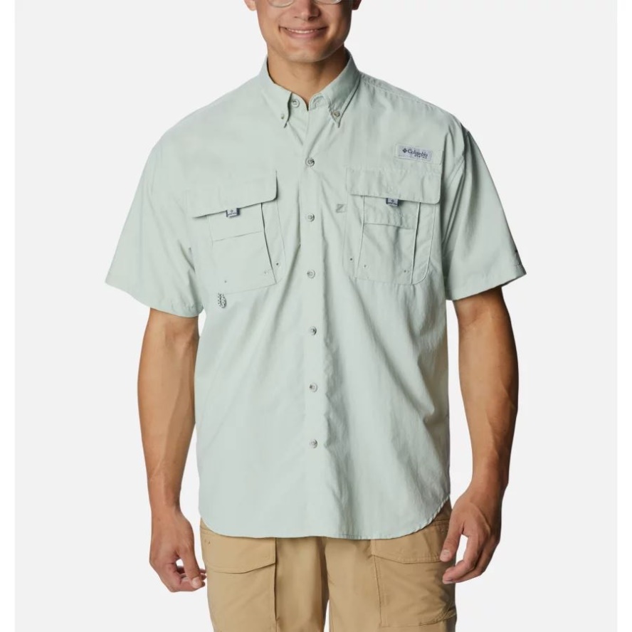 Columbia Sale Cool Green Men's PFG Bahama II Short Sleeve Shirt Tall