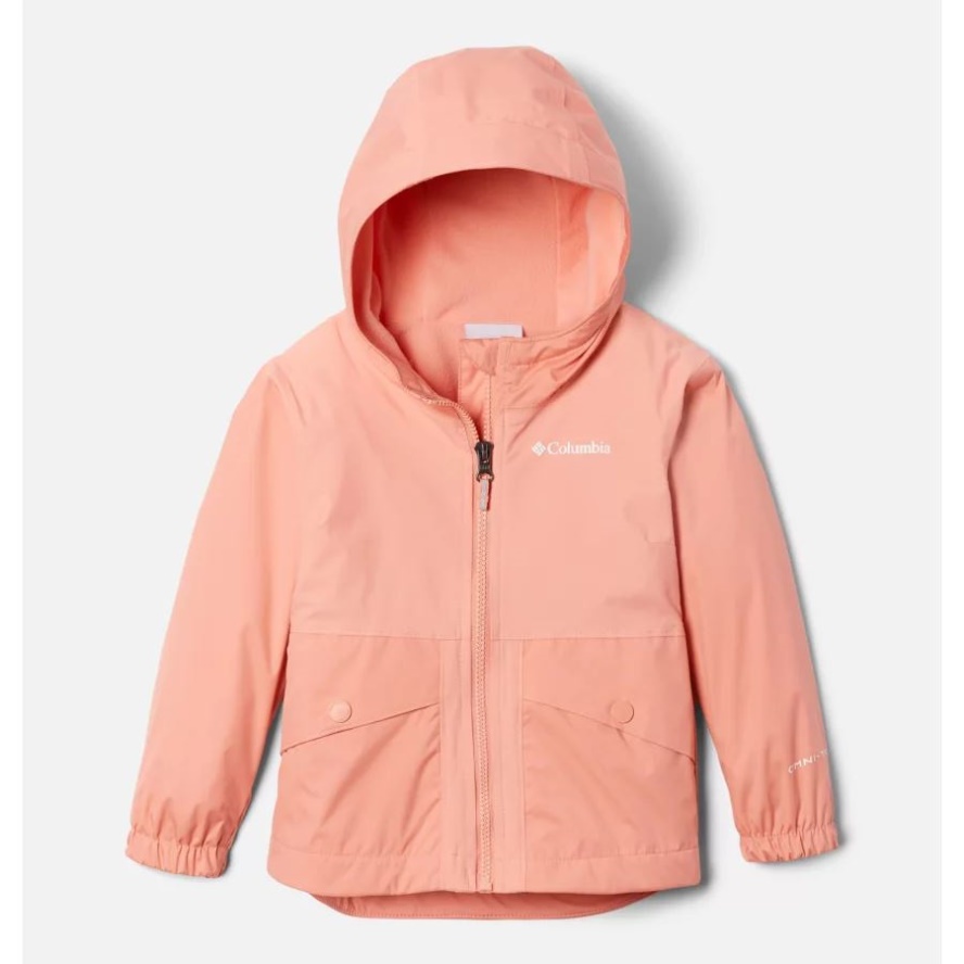 Columbia Sale Coral Reef/Coral Reef Slub Girls' Toddler Rainy Trails Fleece Lined Jacket