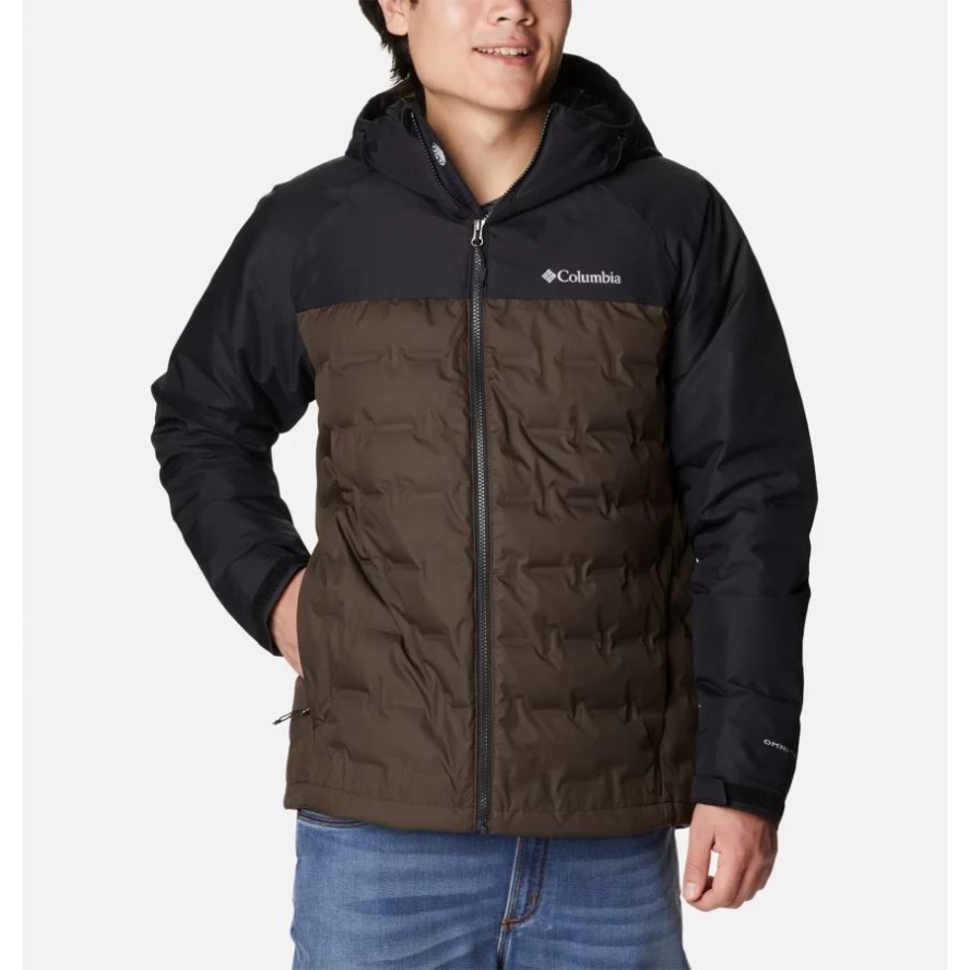 Columbia Sale Cordovan/Black Men's Grand Trek II Down Hooded Jacket