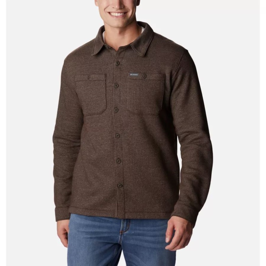 Columbia Sale Cordovan Heather Men's Great Hart Mountain Shirt Jacket