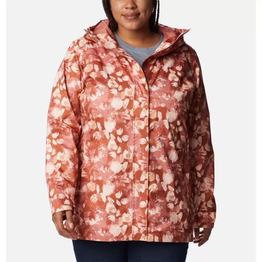 Columbia Sale Dark Coral Solarized Tonal Women's Splash A Little II Jacket Plus Size