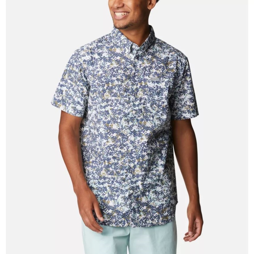 Columbia Sale Dark Mountain/Dotty Disguise Men's Brentyn Trail II Short Sleeve Shirt