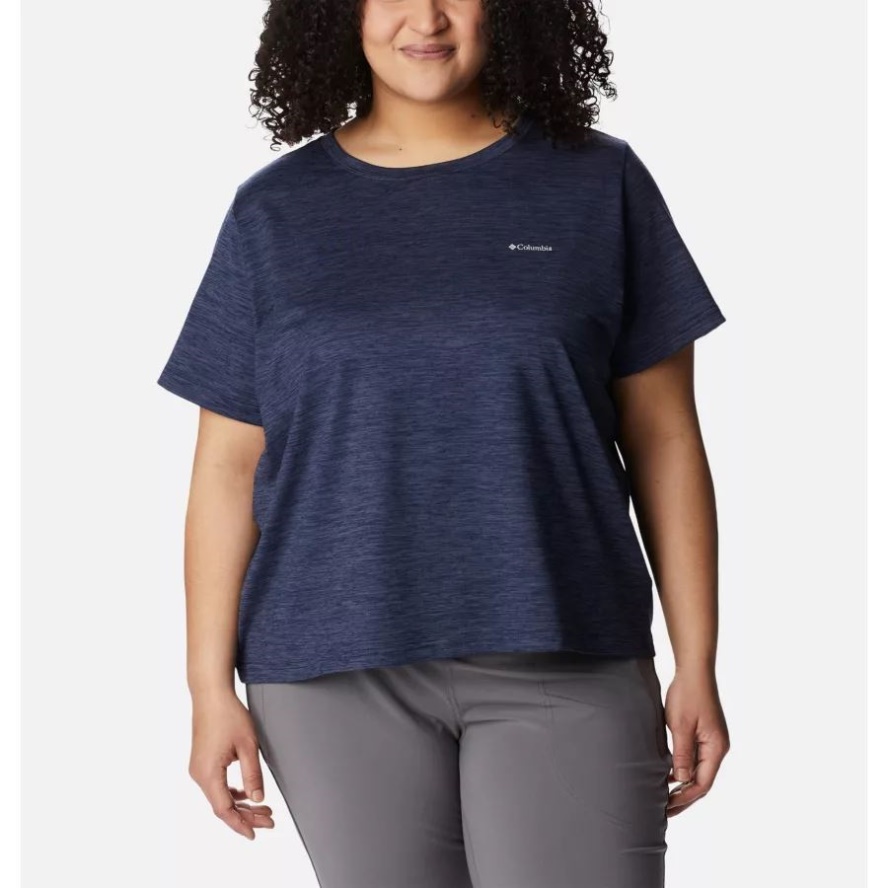 Columbia Sale Dark Nocturnal Heather Women's Weekend Adventure Short Sleeve T-Shirt Plus Size