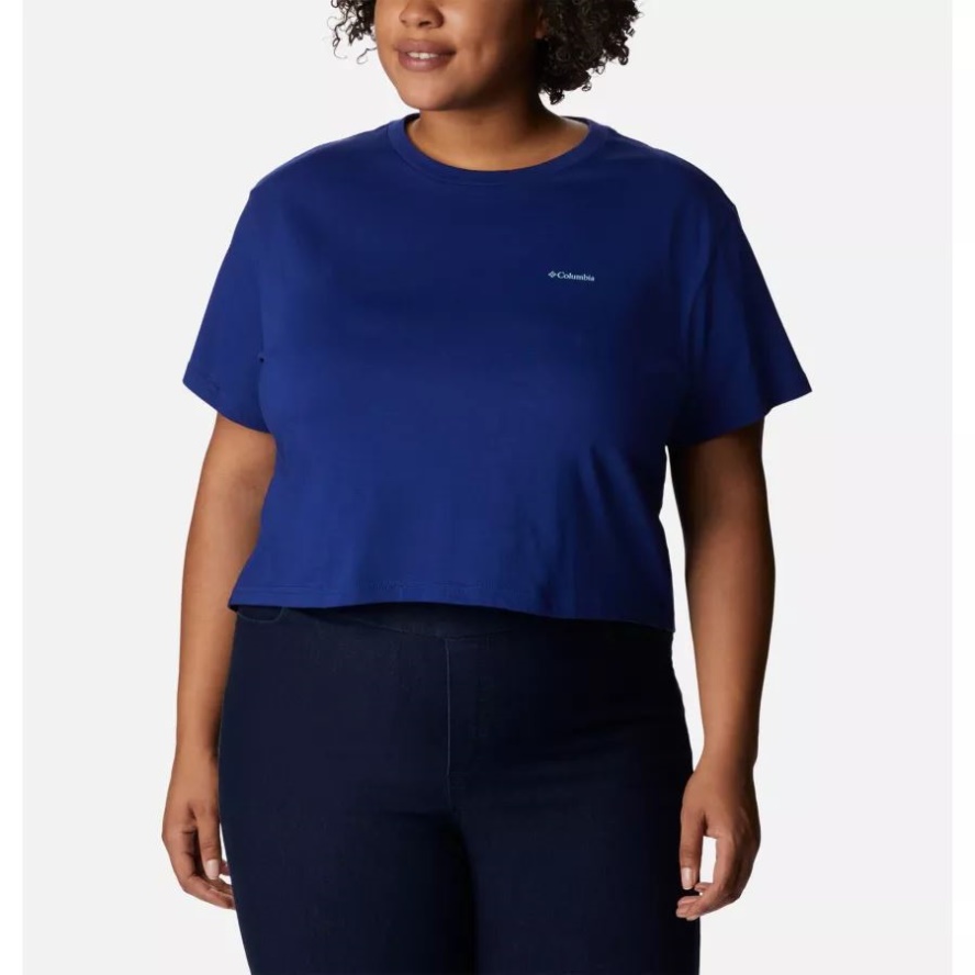 Columbia Sale Dark Sapphire/CSC Branded Gradient Women's North Cascades Cropped Tee Plus Size