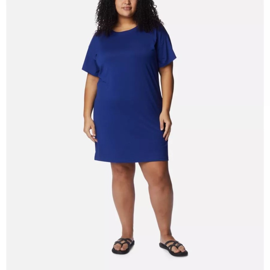 Columbia Sale Dark Sapphire Women's Anytime Knit Tee Dress Plus Size
