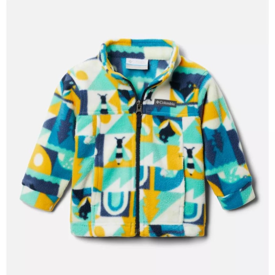 Columbia Sale Deep Marine Summer Escape Boys' Infant Zing III Printed Fleece Jacket