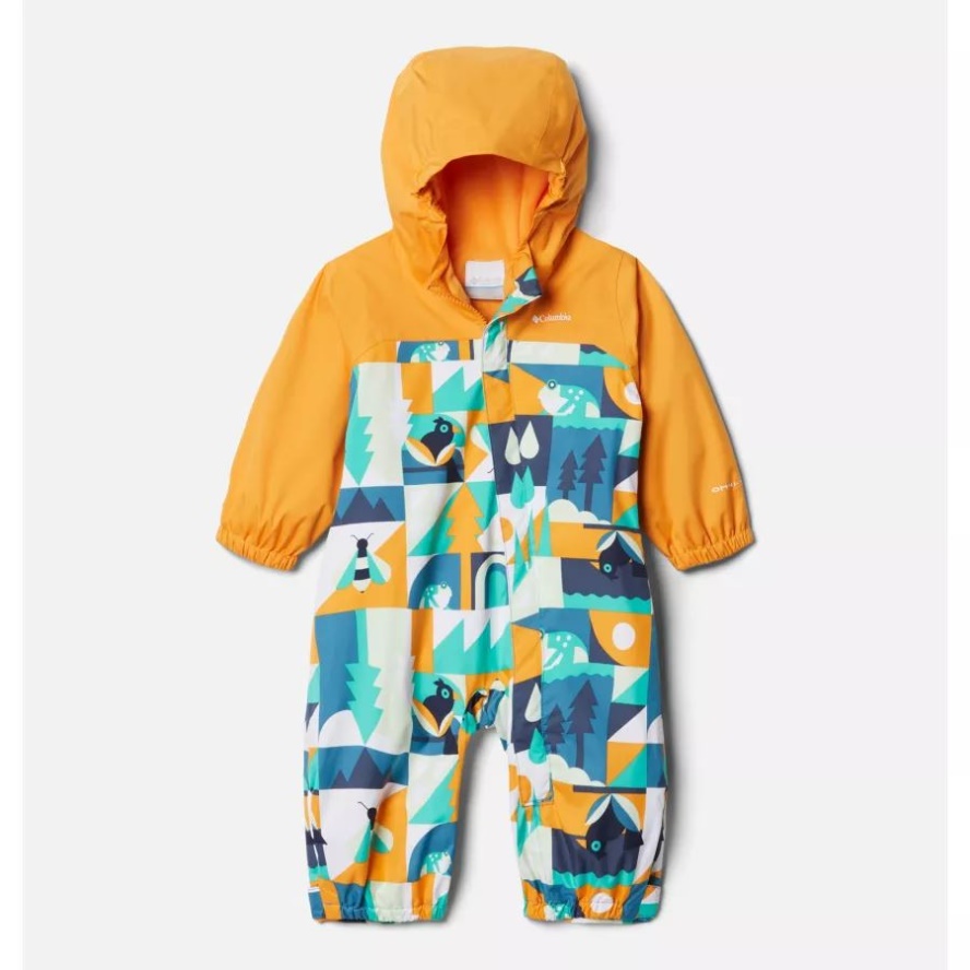 Columbia Sale Deep Marine Summer Escape/Mango Infant Critter Jitters II Rain Suit