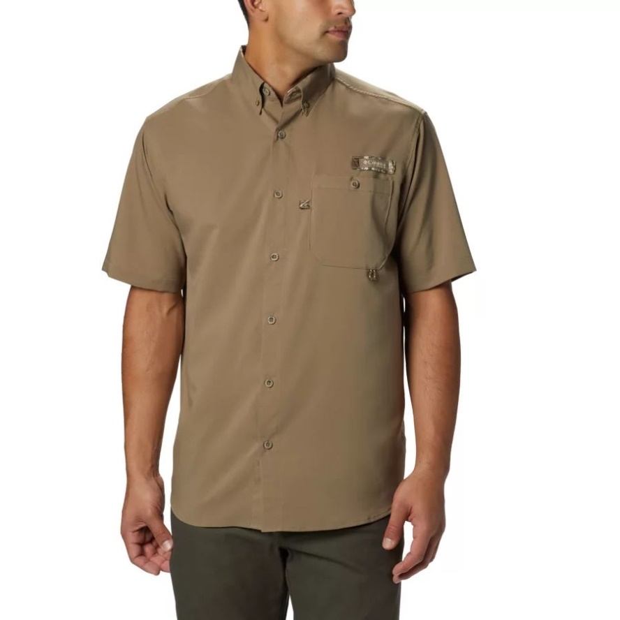 Columbia Sale Flax/RT Edge Men's PHG Bucktail Short Sleeve Woven Shirt