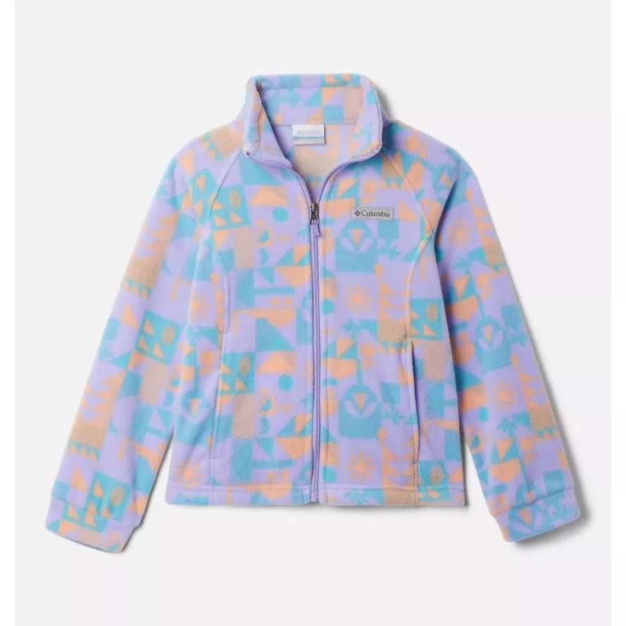 Columbia Sale Girls' Benton Springs II Printed Fleece Jacket Frosted Purple Quest