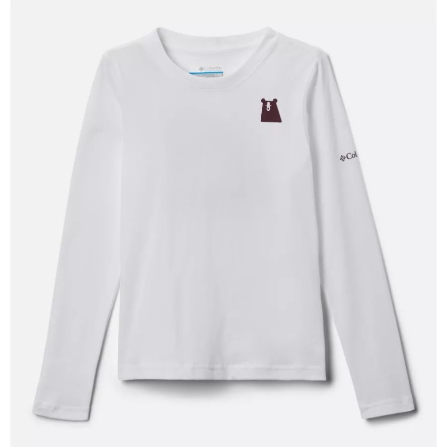 Columbia Sale Girls' Hazeldel Hill Long Sleeve Graphic T-Shirt White/Winterlands