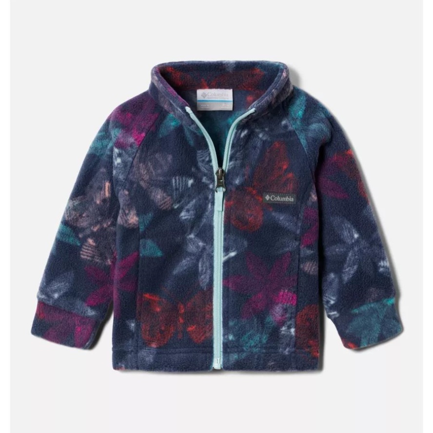 Columbia Sale Girls' Infant Benton Springs II Printed Fleece Jacket Nocturnal Flutterby