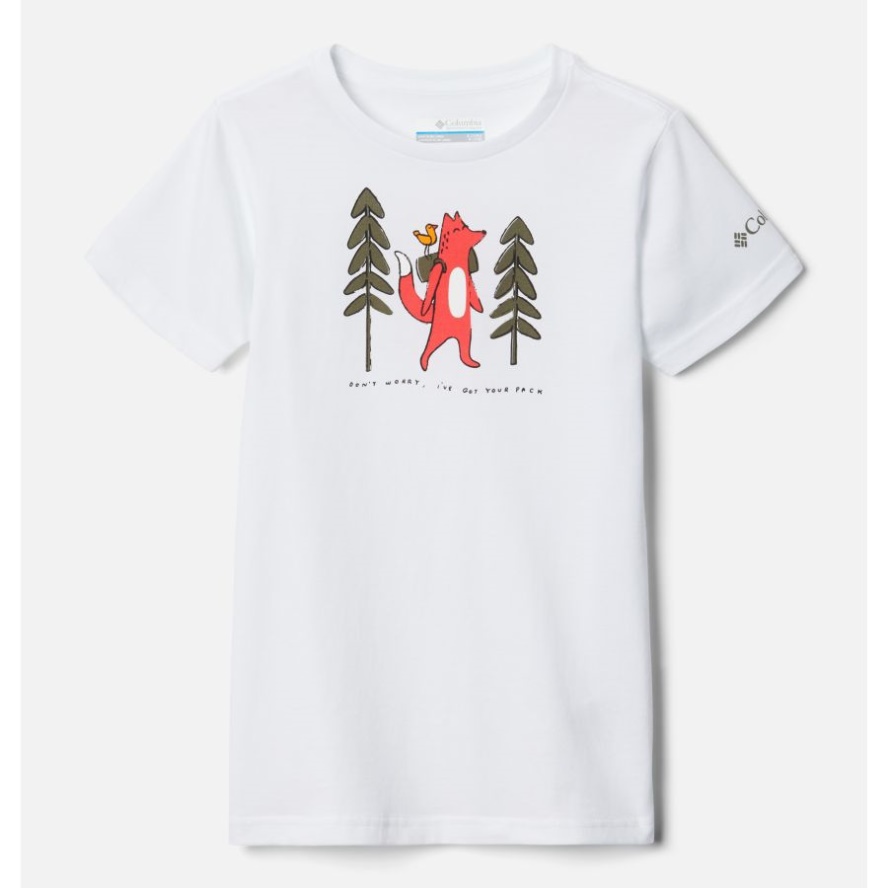 Columbia Sale Girls' Mission Lake Short Sleeve Graphic T-Shirt White Foxy Pack