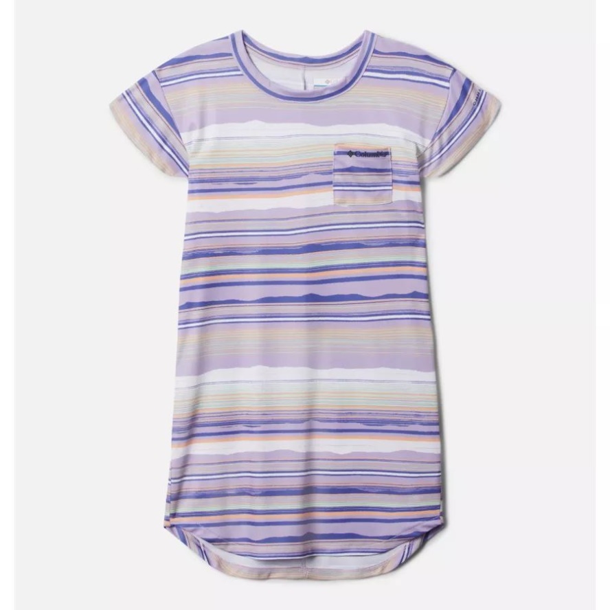 Columbia Sale Girls' Parker Ridge Dress Frosted Purple Horizons Stripe
