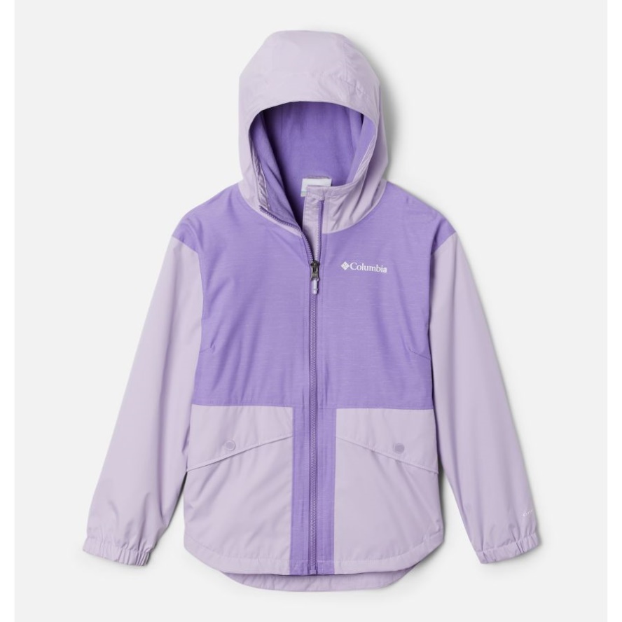 Columbia Sale Girls' Rainy Trails Fleece Lined Jacket Morning Mist/Morning Mist Slub