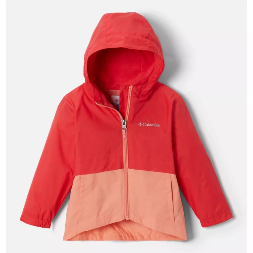 Columbia Sale Girls' Toddler Rain-Zilla Jacket Red Hibiscus/Coral Reef