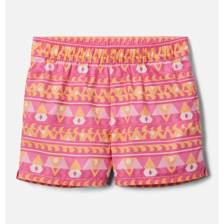 Columbia Sale Girls' Washed Out Printed Shorts Wild Rose Camp Blanket