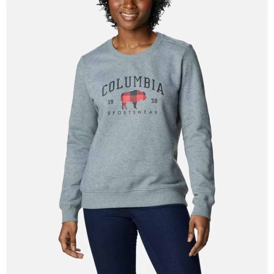 Columbia Sale Grey Heather/CSC Arch Range Columbia Sale Women's Hart Mountain II Graphic Crew Sweatshirt