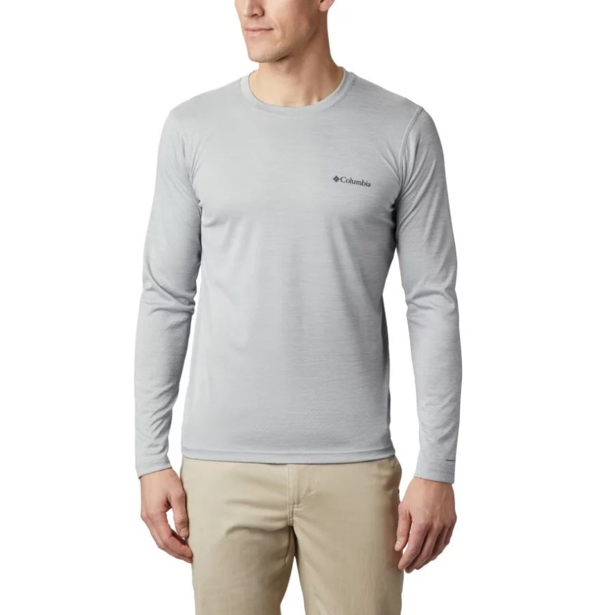 Columbia Sale Grey Heather Columbia Sale Men's ZERO Rules Long Sleeve Shirt