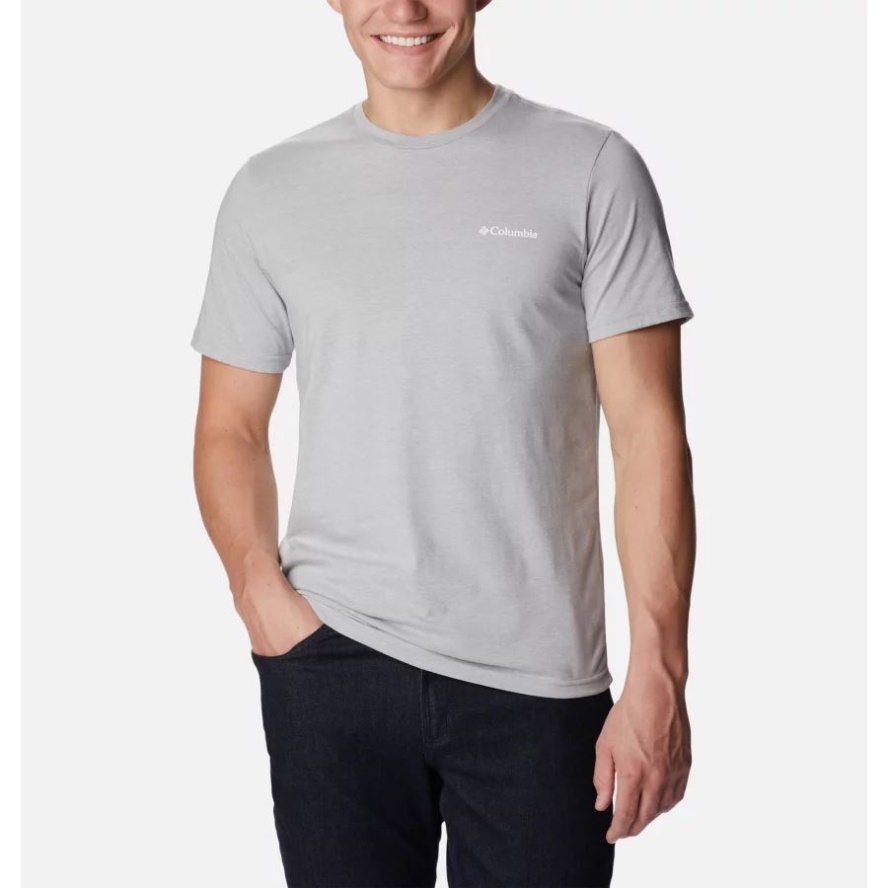 Columbia Sale Grey Heather/Foggy Haven Columbia Sale Men's Rapid Ridge II Organic Cotton T-Shirt