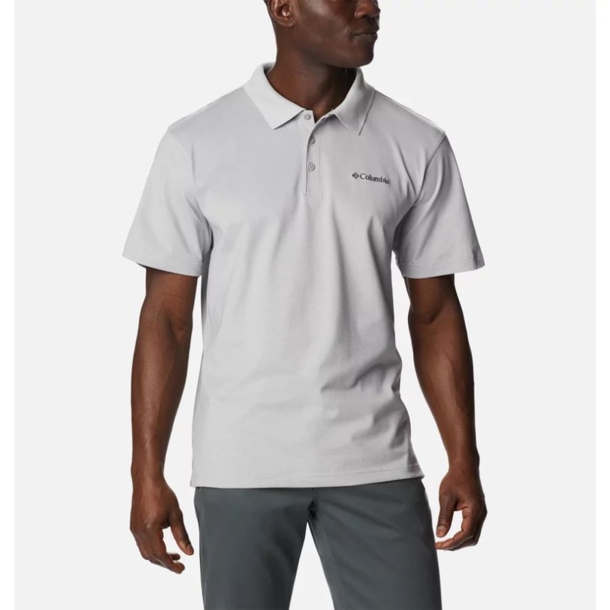 Columbia Sale Grey Heather Men's Pines Terrace Polo Columbia Sale