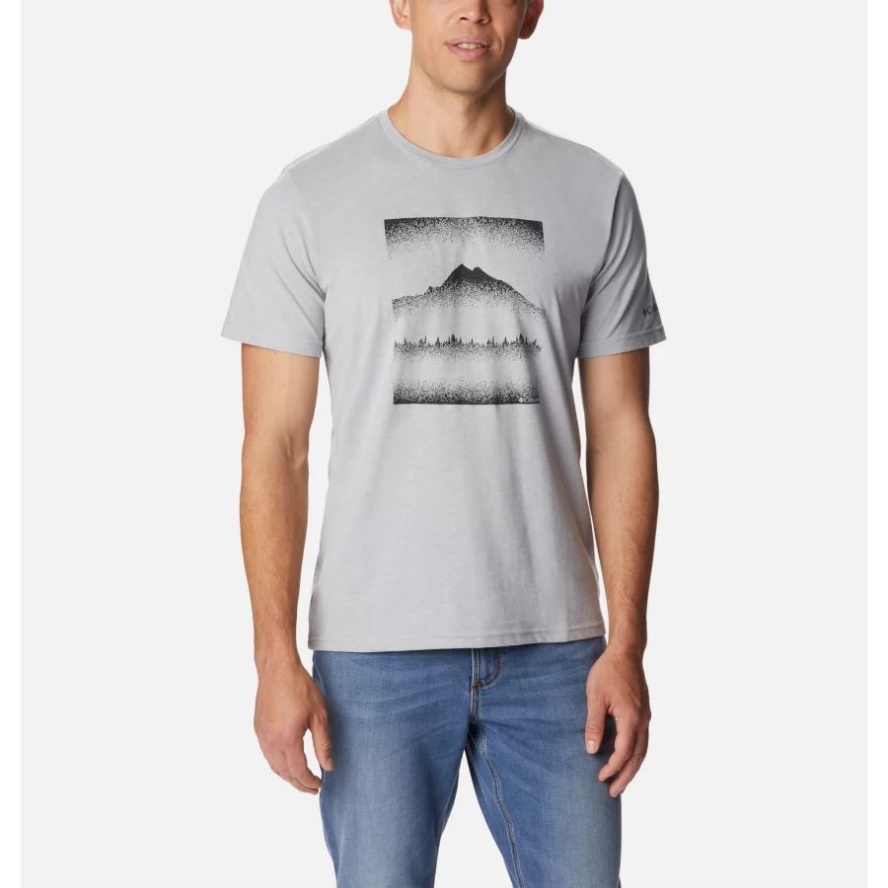 Columbia Sale Grey Heather/Stippled Hills Men's Rapid Ridge Graphic Tee Columbia Sale
